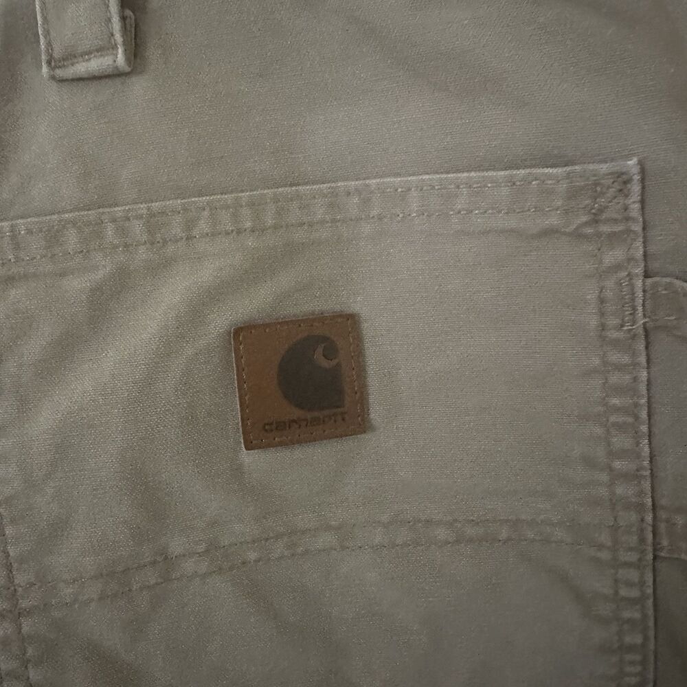 Carhartt Shorts Men’s 46 Beige Rugged Original Fit Carpenter Canvas Workwear - Picture 7 of 8